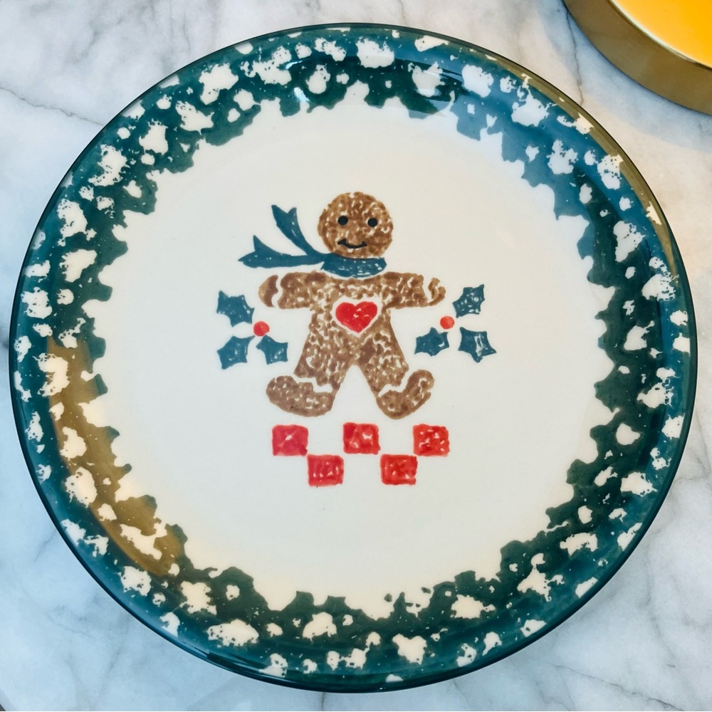 Tienshan Folk Craft Gingerbread Plate 7.5” | Vintage 90s Christmas Cookie Plate